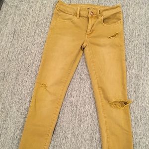 American Eagle Jegging Crop Mustard Yellow
